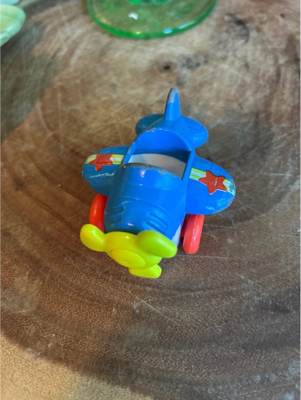 Vintage Disney 1981 Blue Plastic Toy Airplane
